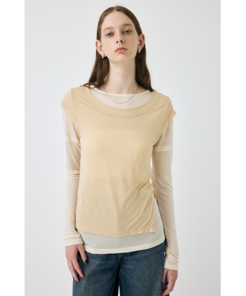 MOUSSY(マウジー)の「PALETTE LAYER Tシャツ(Tシャツ/カットソー・レディース・オフホワイト/ライトブラック・FREE)」の19枚目の写真