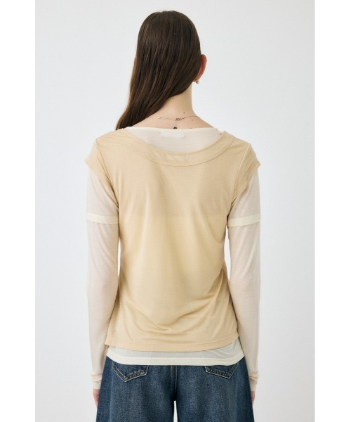 MOUSSY(マウジー)の「PALETTE LAYER Tシャツ(Tシャツ/カットソー・レディース・オフホワイト/ライトブラック・FREE)」の22枚目の写真