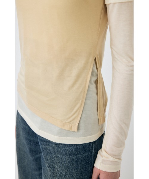 MOUSSY(マウジー)の「PALETTE LAYER Tシャツ(Tシャツ/カットソー・レディース・オフホワイト/ライトブラック・FREE)」の3枚目の写真