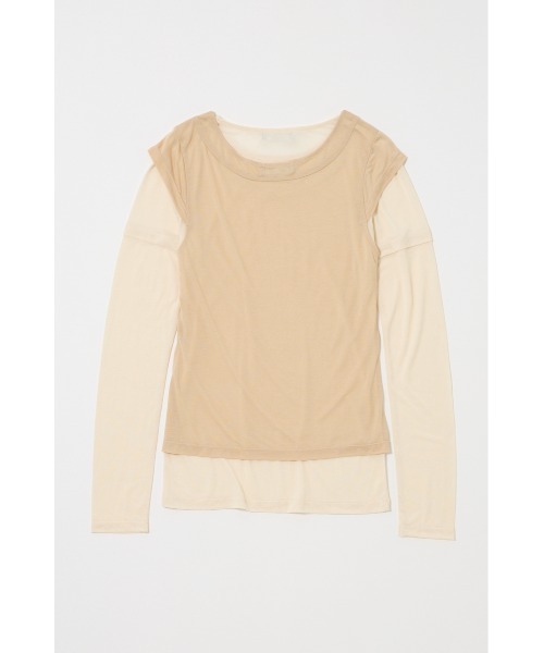 MOUSSY(マウジー)の「PALETTE LAYER Tシャツ(Tシャツ/カットソー・レディース・オフホワイト/ライトブラック・FREE)」の4枚目の写真