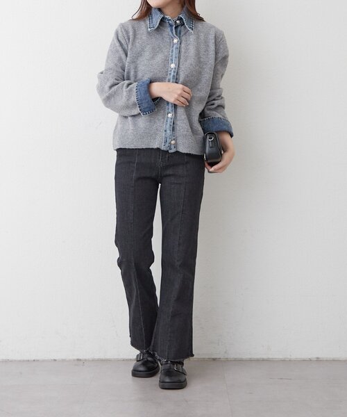 Remind me and forever（リマインドミーアンドフォーエバー）の「【nane】《サイズ展開有》ストレッチデニムフレアーパンツ（デニムパンツ・レディース・ブラック/その他/ワンウォッシュ・MEDIUM/LARGE/SMALL）」の8枚目の写真