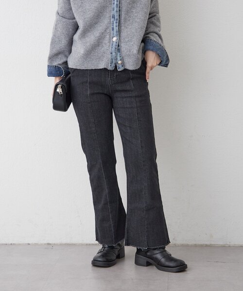 セール】【nane】《サイズ展開有》ストレッチデニムフレアーパンツ