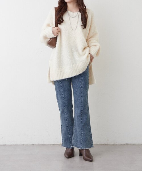 Remind me and forever（リマインドミーアンドフォーエバー）の「【nane】《サイズ展開有》ストレッチデニムフレアーパンツ（デニムパンツ・レディース・ブラック/その他/ワンウォッシュ・MEDIUM/LARGE/SMALL）」の13枚目の写真