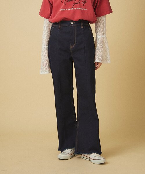 Remind me and forever（リマインドミーアンドフォーエバー）の「【nane】《サイズ展開有》ストレッチデニムフレアーパンツ（デニムパンツ・レディース・ブラック/その他/ワンウォッシュ・MEDIUM/LARGE/SMALL）」の15枚目の写真