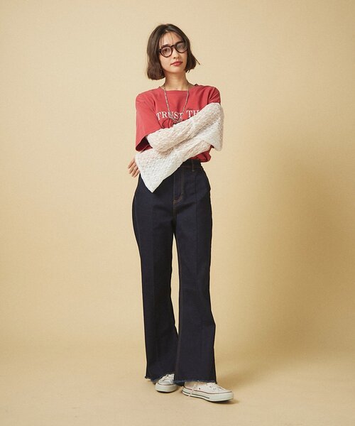 Remind me and forever（リマインドミーアンドフォーエバー）の「【nane】《サイズ展開有》ストレッチデニムフレアーパンツ（デニムパンツ・レディース・ブラック/その他/ワンウォッシュ・MEDIUM/LARGE/SMALL）」の22枚目の写真