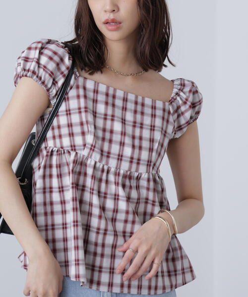 FREE'S MART（フリーズマート）の「〈ＭＦＭ〉チェックシャーリングチュニックブラウス（シャツ/ブラウス・レディース・ブルー系その他/レッド系その他・FREE）」の5枚目の写真