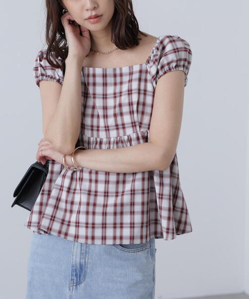 FREE'S MART（フリーズマート）の「〈ＭＦＭ〉チェックシャーリングチュニックブラウス（シャツ/ブラウス・レディース・ブルー系その他/レッド系その他・FREE）」の7枚目の写真
