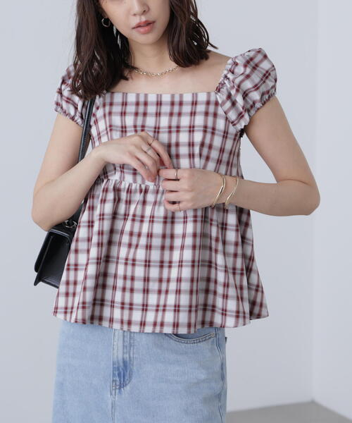 FREE'S MART（フリーズマート）の「〈ＭＦＭ〉チェックシャーリングチュニックブラウス（シャツ/ブラウス・レディース・ブルー系その他/レッド系その他・FREE）」の8枚目の写真