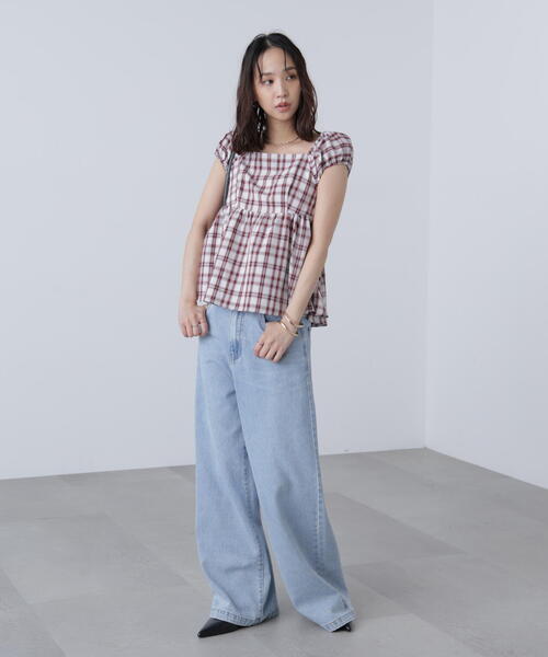 FREE'S MART（フリーズマート）の「〈ＭＦＭ〉チェックシャーリングチュニックブラウス（シャツ/ブラウス・レディース・ブルー系その他/レッド系その他・FREE）」の9枚目の写真