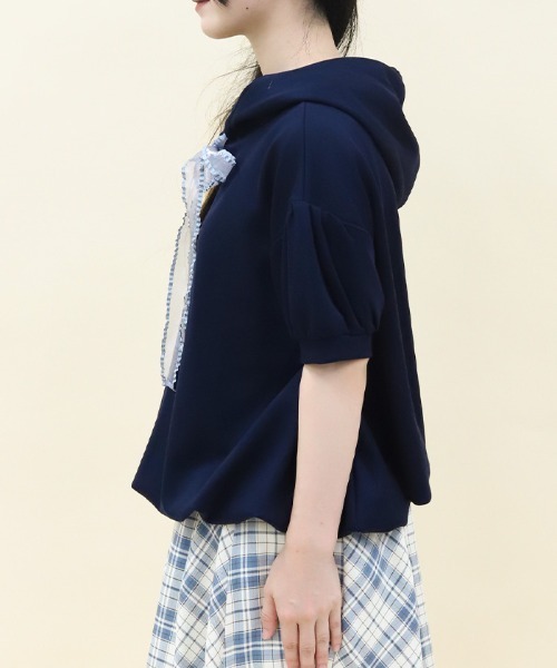 axes femme POETIQUE（アクシーズファムポエティック）の「ダンボールバルーンフーディー（Tシャツ/カットソー・レディース・ネイビー/ホワイト/ピンク・MEDIUM）」の5枚目の写真