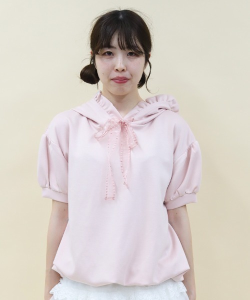 axes femme POETIQUE（アクシーズファムポエティック）の「ダンボールバルーンフーディー（Tシャツ/カットソー・レディース・ネイビー/ホワイト/ピンク・MEDIUM）」の7枚目の写真