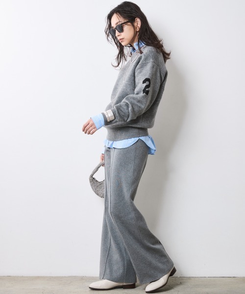 CHIC STYLE（シックスタイル）の「バックロゴジャガードニットプルオーバー＜大きいサイズ有＞シックスタイル（ニット/セーター・レディース・ブラック/グレー/ブラウン・M/L/LL/3L/4L/5L）」の8枚目の写真