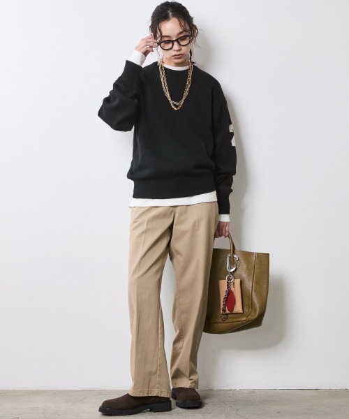 CHIC STYLE（シックスタイル）の「バックロゴジャガードニットプルオーバー＜大きいサイズ有＞シックスタイル（ニット/セーター・レディース・ブラック/グレー/ブラウン・M/L/LL/3L/4L/5L）」の11枚目の写真