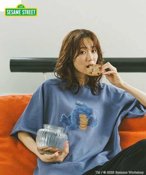 セサミストリート/乾きやすいスウェット/6分袖/583466（Tシャツ