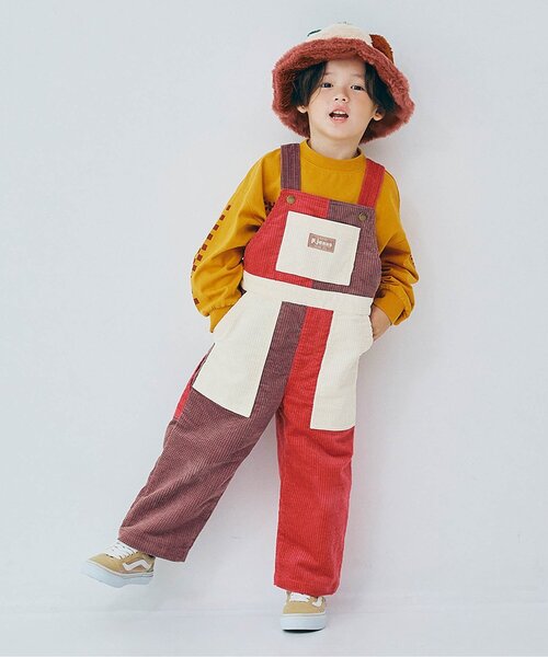 p.premier（ピードットプルミエ）の「【ジュニア対応】マルチカラーコーデュロイオーバーオール（サロペット/オーバーオール・キッズ・ブラウン/グリーン/ピンク/レインボー・80/90/100/110/120/130/140）」の18枚目の写真
