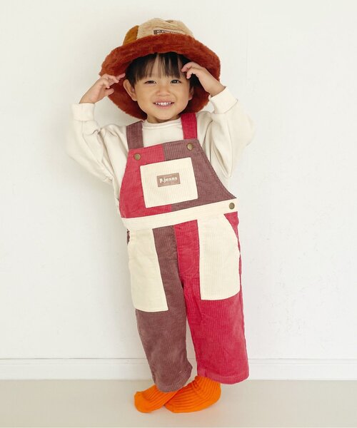 p.premier（ピードットプルミエ）の「【ジュニア対応】マルチカラーコーデュロイオーバーオール（サロペット/オーバーオール・キッズ・ブラウン/グリーン/ピンク/レインボー・80/90/100/110/120/130/140）」の21枚目の写真