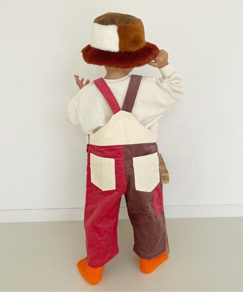 p.premier（ピードットプルミエ）の「【ジュニア対応】マルチカラーコーデュロイオーバーオール（サロペット/オーバーオール・キッズ・ブラウン/グリーン/ピンク/レインボー・80/90/100/110/120/130/140）」の22枚目の写真