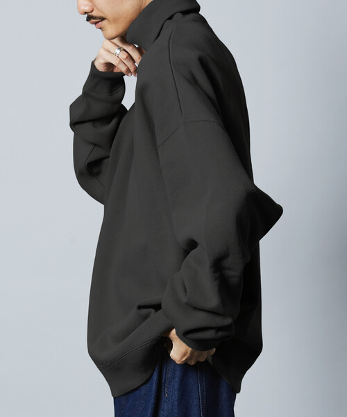 FREAK'S STORE（フリークスストア）の「限定展開 12oz ヘビーウェイト ビッグシルエット タートルネックスウェット（スウェット・メンズ・ブラック/ネイビー/アッシュグレー/スミクロ/杢グレー・SMALL/MEDIUM/LARGE）」の10枚目の写真