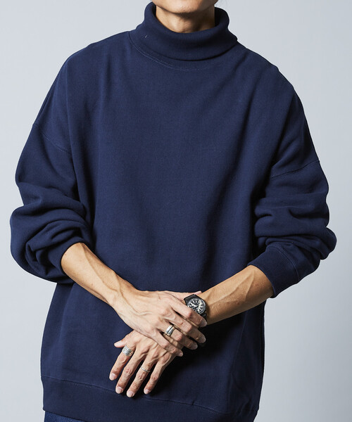 FREAK'S STORE（フリークスストア）の「限定展開 12oz ヘビーウェイト ビッグシルエット タートルネックスウェット（スウェット・メンズ・ブラック/ネイビー/アッシュグレー/スミクロ/杢グレー・SMALL/MEDIUM/LARGE）」の20枚目の写真