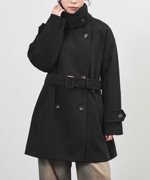 courreges (9AR) 無地 ステンカラー ナイロンコート ベルト 45Rナイロンの908ステンカラーコート: WOMEN｜45R