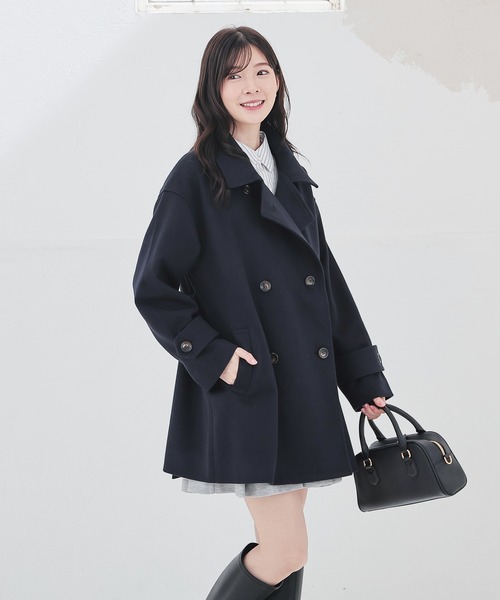 Honeys（ハニーズ）の「３ｗａｙベルト付コート（ステンカラーコート・レディース・ベージュ/ネイビー/ブラック/ヘザーチャコール・LL/L/S/M）」の13枚目の写真