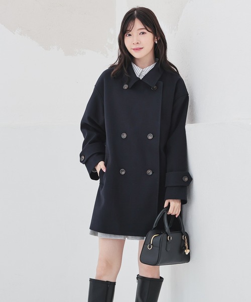 Honeys（ハニーズ）の「３ｗａｙベルト付コート（ステンカラーコート・レディース・ベージュ/ネイビー/ブラック/ヘザーチャコール・LL/L/S/M）」の14枚目の写真