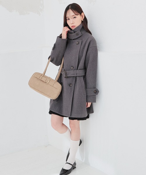 Honeys（ハニーズ）の「３ｗａｙベルト付コート（ステンカラーコート・レディース・ベージュ/ネイビー/ブラック/ヘザーチャコール・LL/L/S/M）」の16枚目の写真