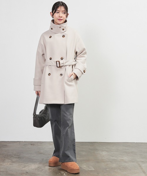 Honeys（ハニーズ）の「３ｗａｙベルト付コート（ステンカラーコート・レディース・ベージュ/ネイビー/ブラック/ヘザーチャコール・LL/L/S/M）」の21枚目の写真