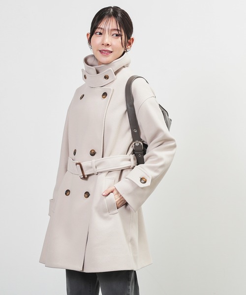 Honeys（ハニーズ）の「３ｗａｙベルト付コート（ステンカラーコート・レディース・ベージュ/ネイビー/ブラック/ヘザーチャコール・LL/L/S/M）」の22枚目の写真