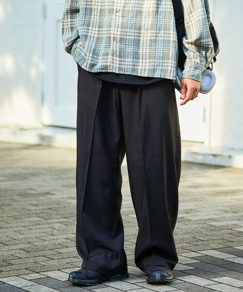 FREAK'S STORE（フリークスストア）の「FREAK’S STORE/フリークスストア ワイドストレートシルエット ワンタック スラックスパンツ【セットアップ対応】（スラックス・メンズ・ブラウン/グレー/ブラック/ダークグレー/ブラック系その他・SMALL/MEDIUM/LARGE）」の6枚目の写真