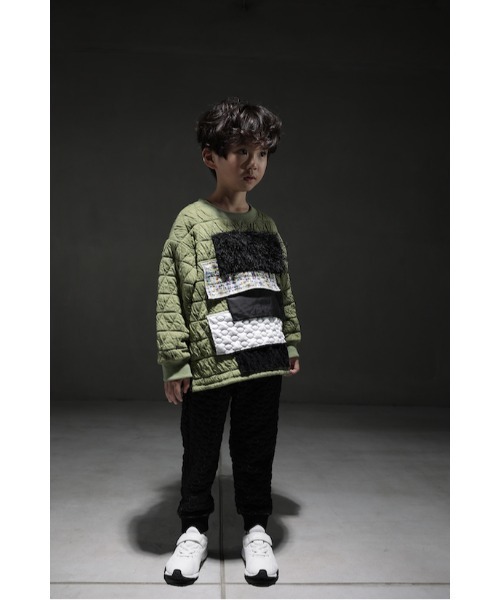 garcon la raison（ギャルソン・ラ・レゾン）の「ファブリックトレーナー（Tシャツ/カットソー・キッズ・カーキ/ブラック・140cm/130cm）」の2枚目の写真