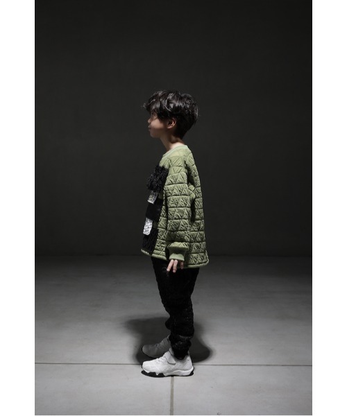 garcon la raison（ギャルソン・ラ・レゾン）の「ファブリックトレーナー（Tシャツ/カットソー・キッズ・カーキ/ブラック・140cm/130cm）」の7枚目の写真