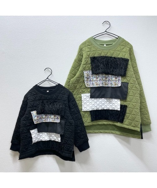 garcon la raison（ギャルソン・ラ・レゾン）の「ファブリックトレーナー（Tシャツ/カットソー・キッズ・カーキ/ブラック・140cm/130cm）」の10枚目の写真