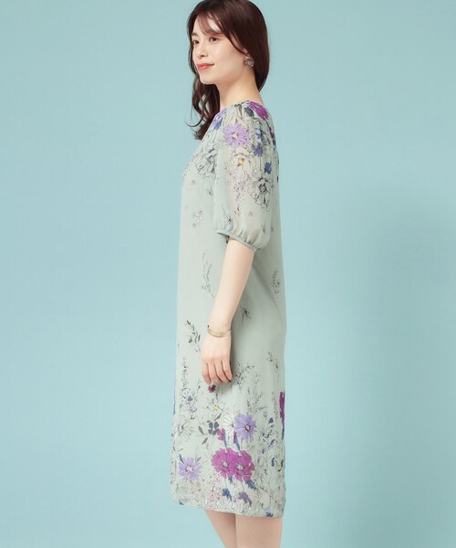Sunauna(スーナウーナ)の「【コスモス】フラワーパネル柄ワンピース(ワンピース・レディース・グリーン系1/ライトグレー系/ネイビー系・38/40/34/36)」の9枚目の写真
