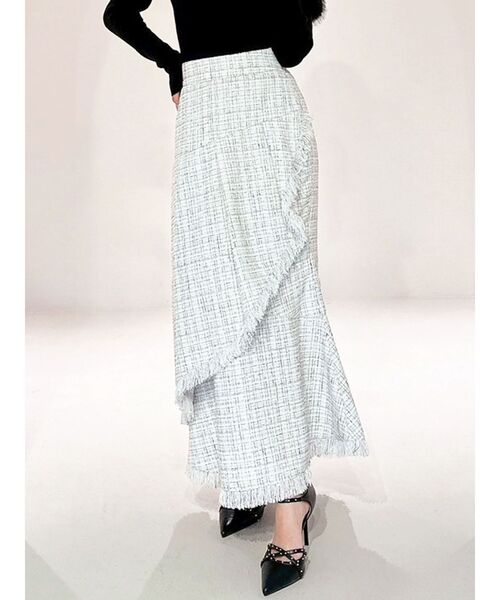 RESEXXY（リゼクシー）の「イレヘムツイードマーメイドスカート（スカート・レディース・アイボリー/ブルー/ブラック・FREE）」の2枚目の写真