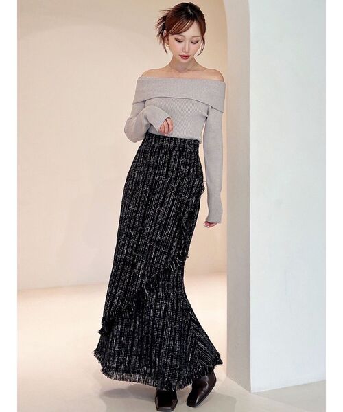 RESEXXY（リゼクシー）の「イレヘムツイードマーメイドスカート（スカート・レディース・アイボリー/ブルー/ブラック・FREE）」の4枚目の写真