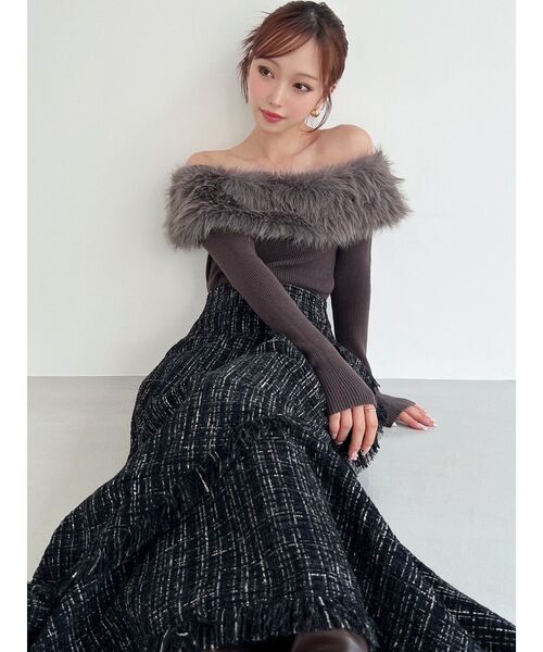 RESEXXY（リゼクシー）の「イレヘムツイードマーメイドスカート（スカート・レディース・アイボリー/ブルー/ブラック・FREE）」の15枚目の写真