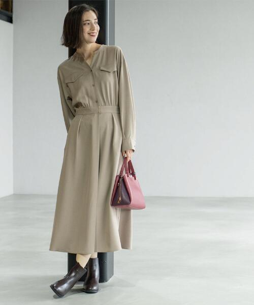 セール】ウールライクフィット＆フレアワンピース【洗濯機OK