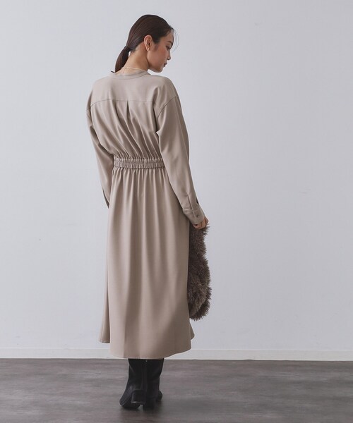 OPAQUE.CLIP（オペークドットクリップ）の「ウールライクフィット＆フレアワンピース【洗濯機OK】（ワンピース・レディース・ネイビー/ベージュ/ボルドー・40/38/42）」の6枚目の写真