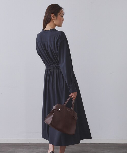 OPAQUE.CLIP（オペークドットクリップ）の「ウールライクフィット＆フレアワンピース【洗濯機OK】（ワンピース・レディース・ネイビー/ベージュ/ボルドー・40/38/42）」の14枚目の写真