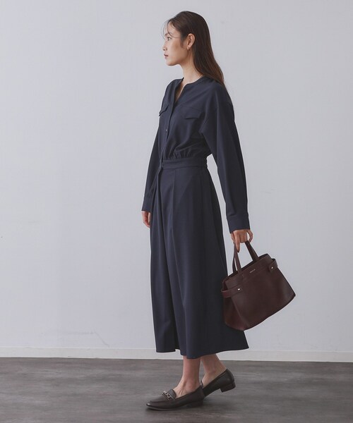 OPAQUE.CLIP（オペークドットクリップ）の「ウールライクフィット＆フレアワンピース【洗濯機OK】（ワンピース・レディース・ネイビー/ベージュ/ボルドー・40/38/42）」の16枚目の写真