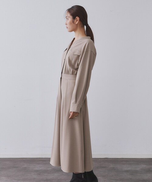 OPAQUE.CLIP（オペークドットクリップ）の「ウールライクフィット＆フレアワンピース【洗濯機OK】（ワンピース・レディース・ネイビー/ベージュ/ボルドー・40/38/42）」の19枚目の写真