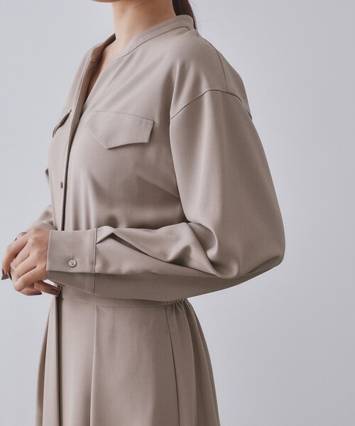 OPAQUE.CLIP（オペークドットクリップ）の「ウールライクフィット＆フレアワンピース【洗濯機OK】（ワンピース・レディース・ネイビー/ベージュ/ボルドー・40/38/42）」の22枚目の写真