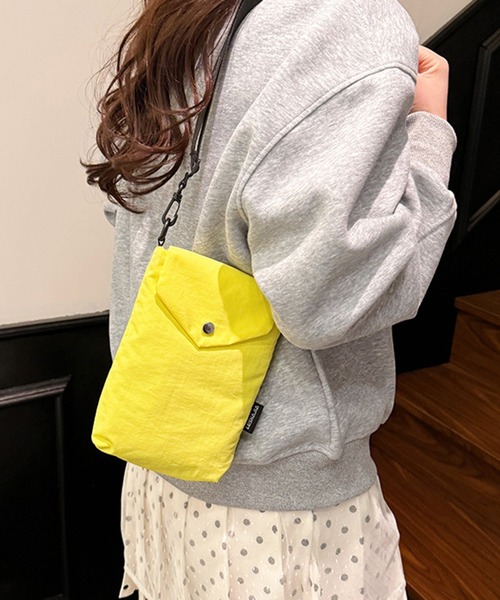 SETUP7(セットアップセブン)の「【SETUP7】シンプルミニサコッシュ KNF146 ミニショルダー スマホショルダー 撥水 ウォータープルーフ(ショルダーバッグ・レディース・イエロー/ホワイト/ブラック/カーキ・FREE)」の10枚目の写真
