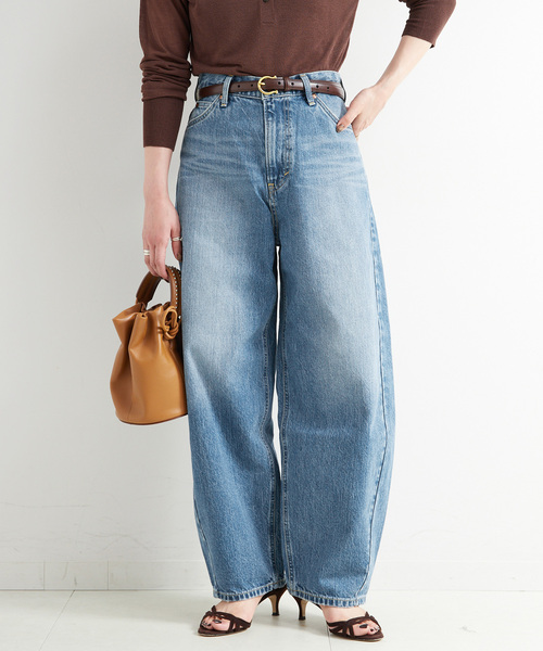 Lee(リー)の「ウォッシャブル / LEE/リー 別注 カーブパンツ(デニムパンツ・レディース・ブルー/ネイビー・MEDIUM/SMALL)」の1枚目の写真