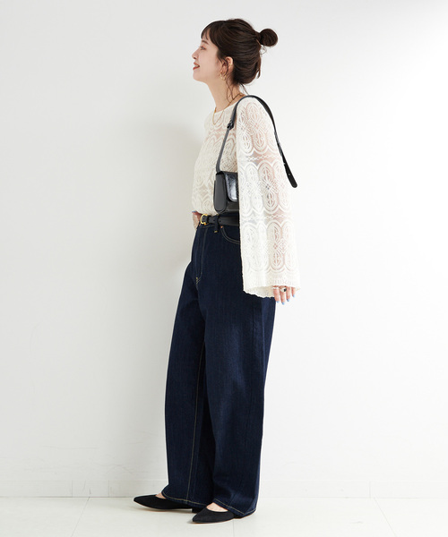 Lee(リー)の「ウォッシャブル / LEE/リー 別注 カーブパンツ(デニムパンツ・レディース・ブルー/ネイビー・MEDIUM/SMALL)」の5枚目の写真