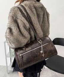 WEGO | WEGO/【25年秋冬新作】キラキラチャーム付きドラムボストンバッグ(ハンドバッグ)