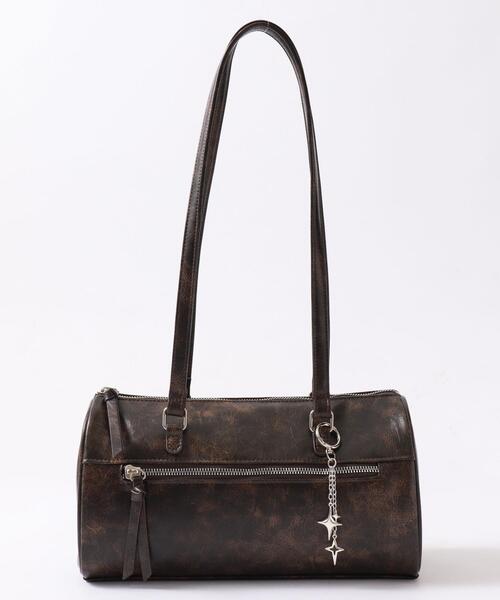 WEGO/【25年秋冬新作】キラキラチャーム付きドラムボストンバッグ