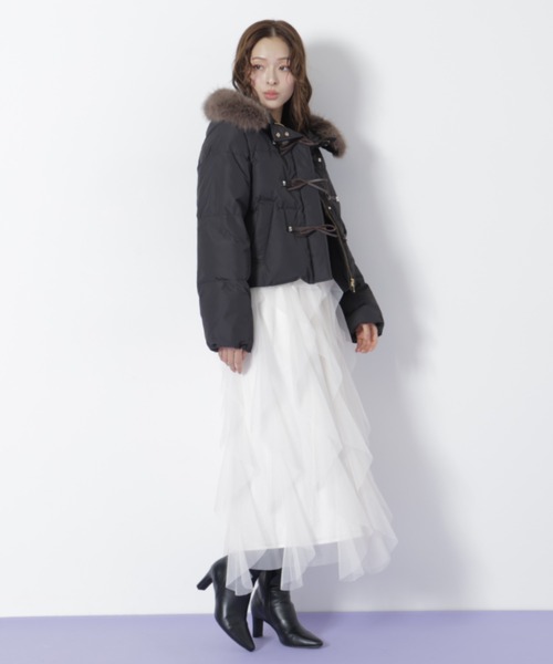 JILL by JILL STUART（ジルバイジルスチュアート）の「◇【再入荷】リボンダッフルダウン（ダウンジャケット/コート・レディース・ホワイト/グレー/ブラック・MEDIUM/SMALL）」の4枚目の写真