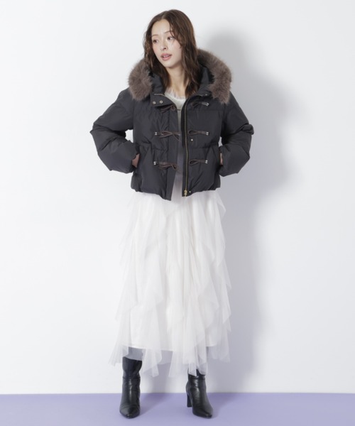 JILL by JILL STUART（ジルバイジルスチュアート）の「◇【再入荷】リボンダッフルダウン（ダウンジャケット/コート・レディース・ホワイト/グレー/ブラック・MEDIUM/SMALL）」の7枚目の写真